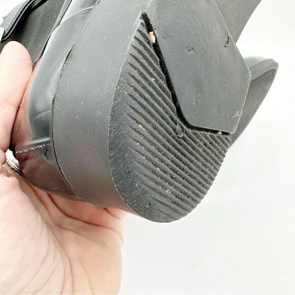 Marc Fisher Women's 6 Rainy Black Glossy Ankle‎ Rain Bootie Buckle Boot Sz 7 - Picture 8 of 11